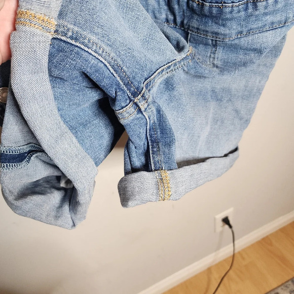 H&M Maternity Denim Overall Shorts Shortalls Women's size XXL Medium Wash - Picture 10 of 16